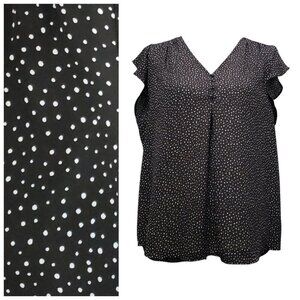 Women’s Jones & Co Black & White Polka Dot Blouse L